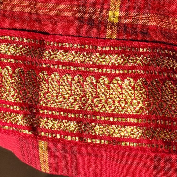 Lemon Grass Cotton Tank/Shift Dress Plaid Gold Detail SM - Picture 6 of 9